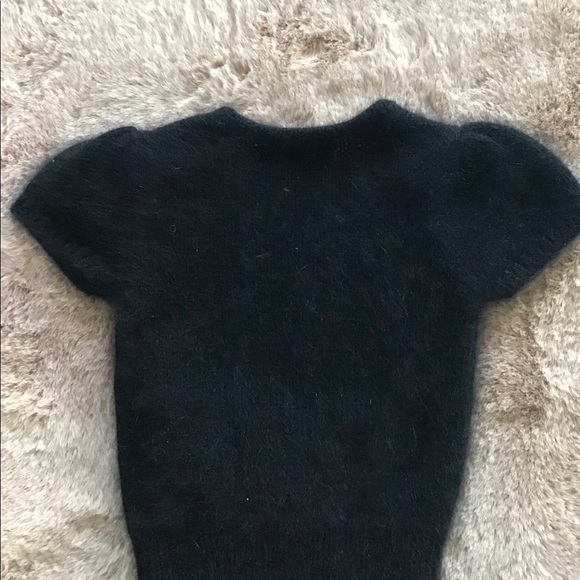 Ralph Lauren Angora Black Tee with Diamond buttons - Picture 3 of 3